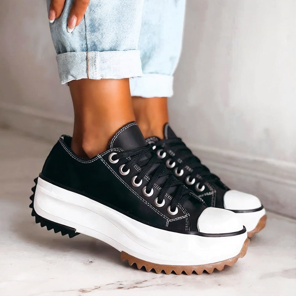 Leren platform-sneakers