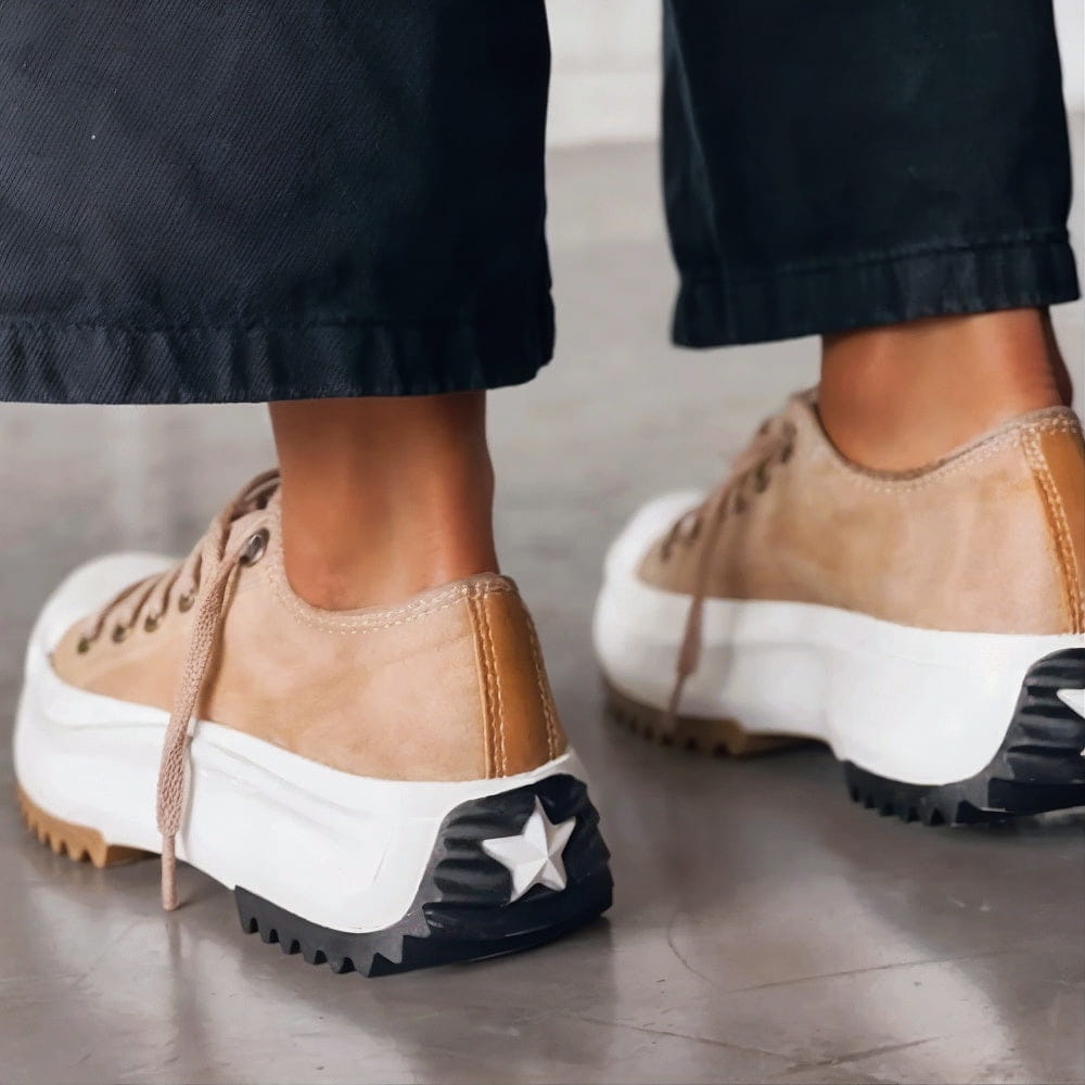 Leren platform-sneakers