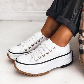 Leren platform-sneakers