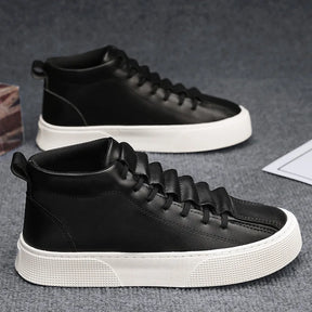 Herfstsneakers voor heren: leer en antislipcanvas