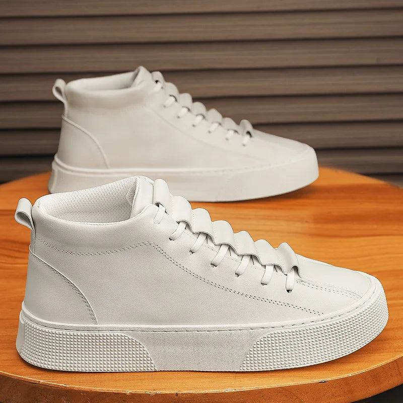 Herfstsneakers voor heren: leer en antislipcanvas